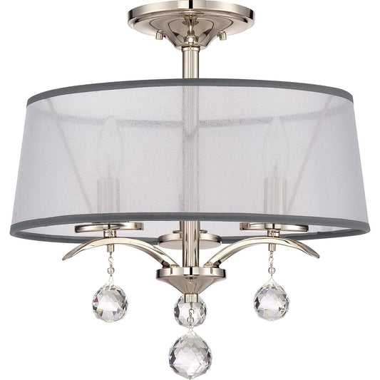 Whitney Three Light Imperial Silver Semi Flush/Pendant