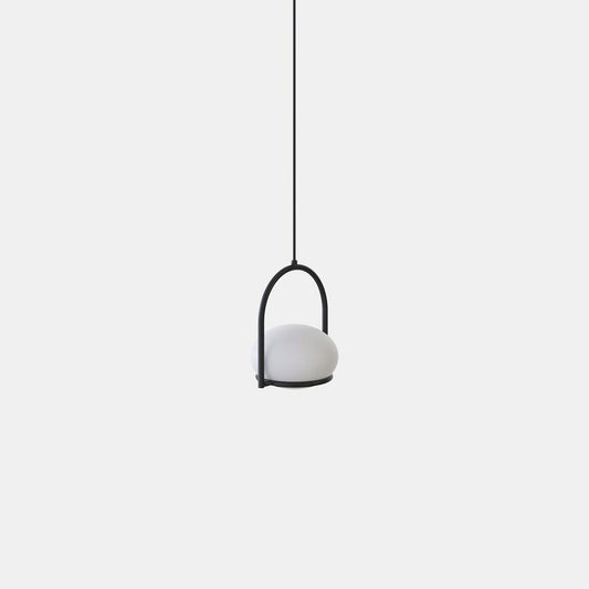 OCO Black Metal With Diffused Pebble Single Pendant - ID 10722