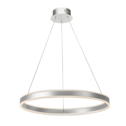 LEN Kingston Satin Silver Up+downlight LED Ring Pendant ID 8947