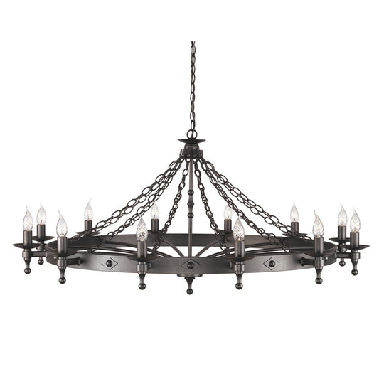 Warwick 12 Light Chandelier Graphite - London Lighting - 1