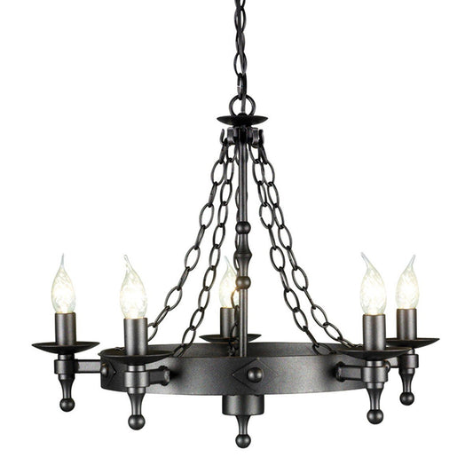 Warwick 5 Light Chandelier Graphite - London Lighting - 1