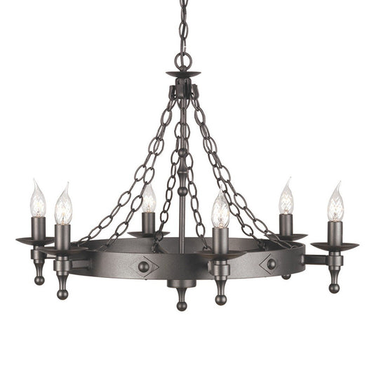 Warwick 6 Light Chandelier Graphite - London Lighting - 1