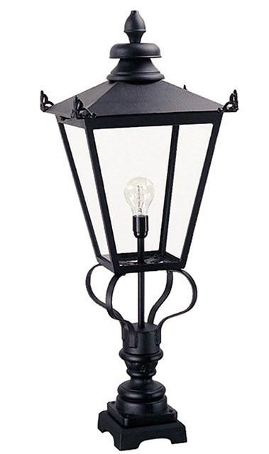 Wilmslow Pedestal Lantern Black - London Lighting - 1