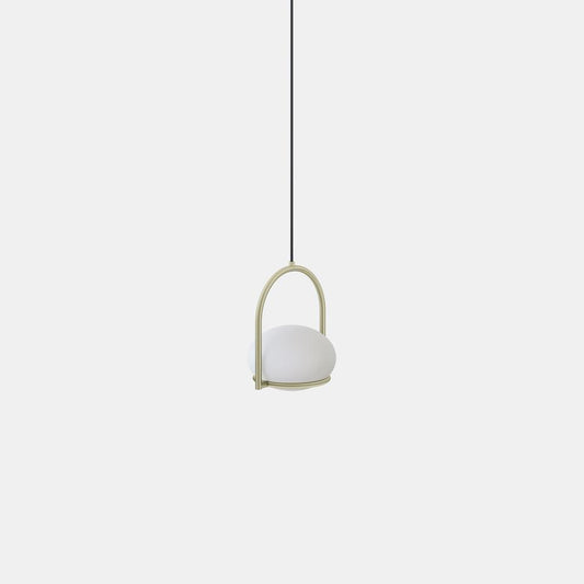 OCO Matt Gold Metal With Diffused Pebble Single Pendant - ID 10723